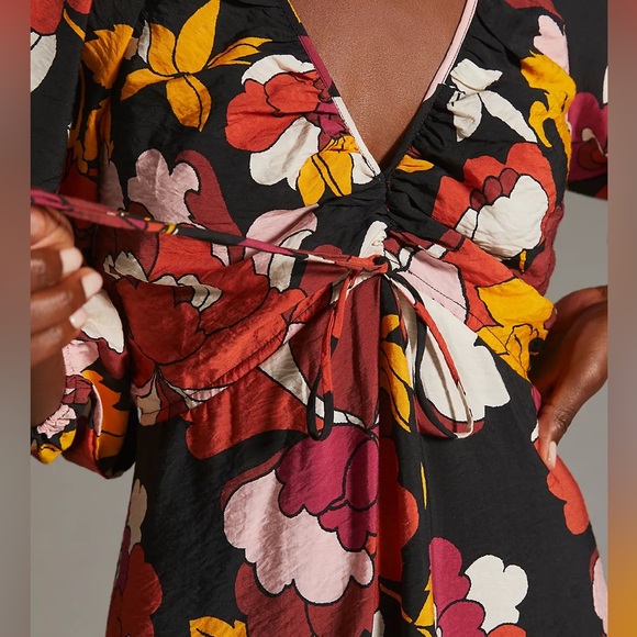 Maeve by Anthropologie Deep-V Ruched Midi Dress - Picture 5 of 10